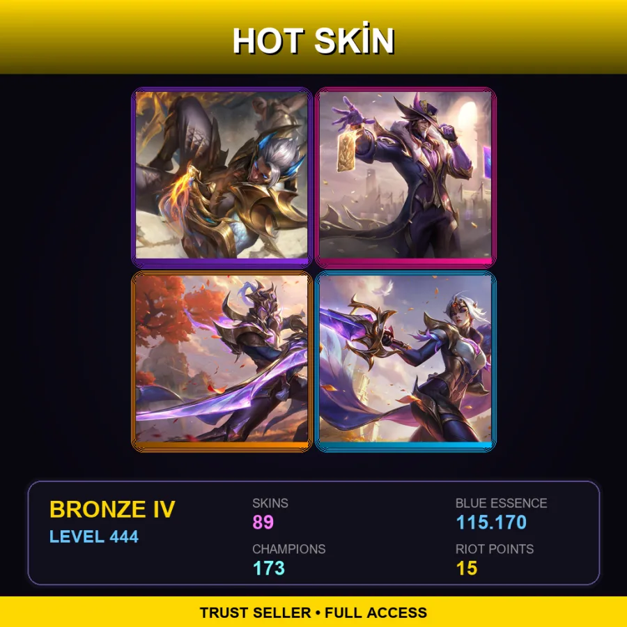 BR | Lv444 | Bronze IV | 89 Skin | 173 Champ