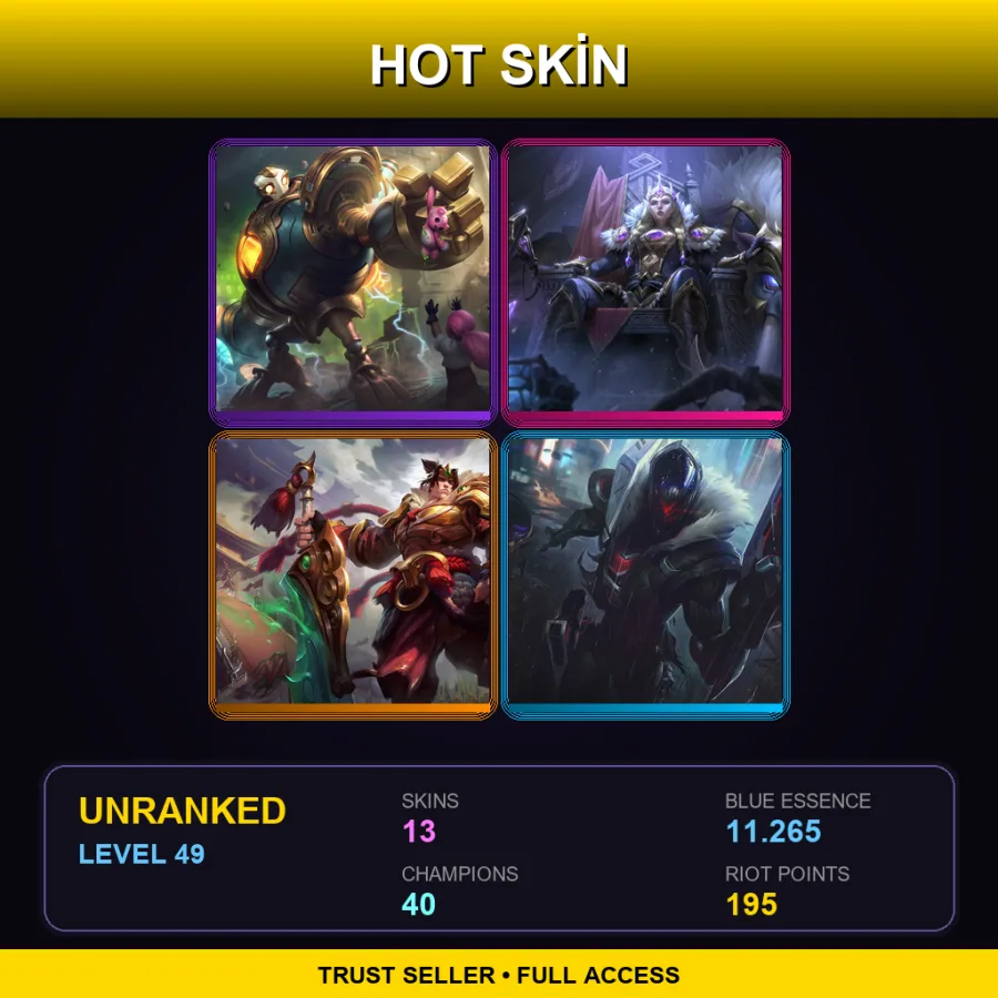NA | Lv49 | Unranked | 13 Skin | 40 Champ — Beast Hunter Tryndamere