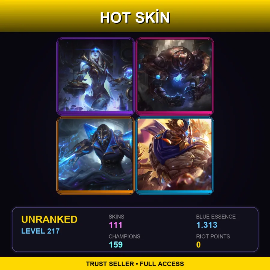 VN | Lv217 | Unranked | 111 Skin | 159 Champ