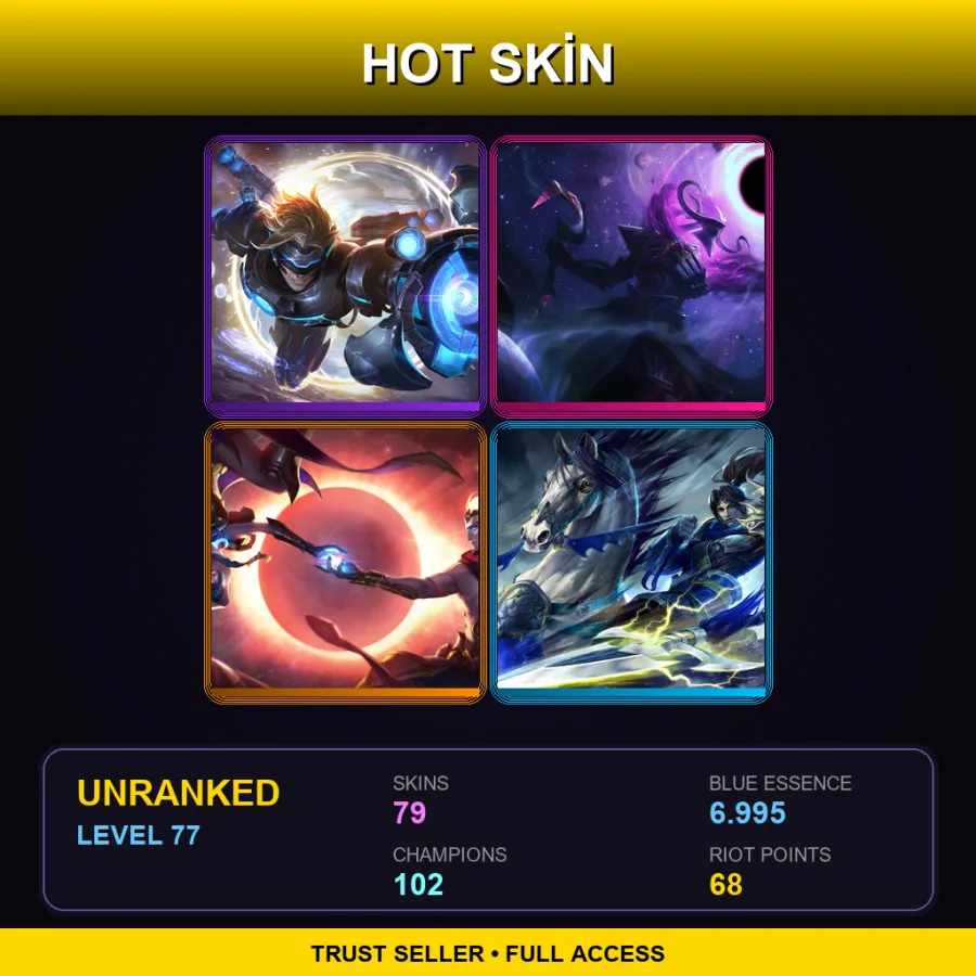 EUW | Lv77 | Unranked | 79 Skin | 102 Champ
