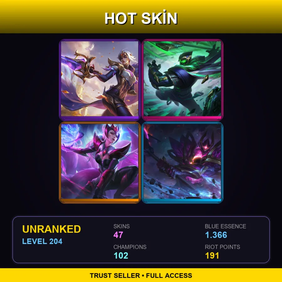 LAS | Lv204 | Unranked | 47 Skin | 102 Champ — Empyrean Zed