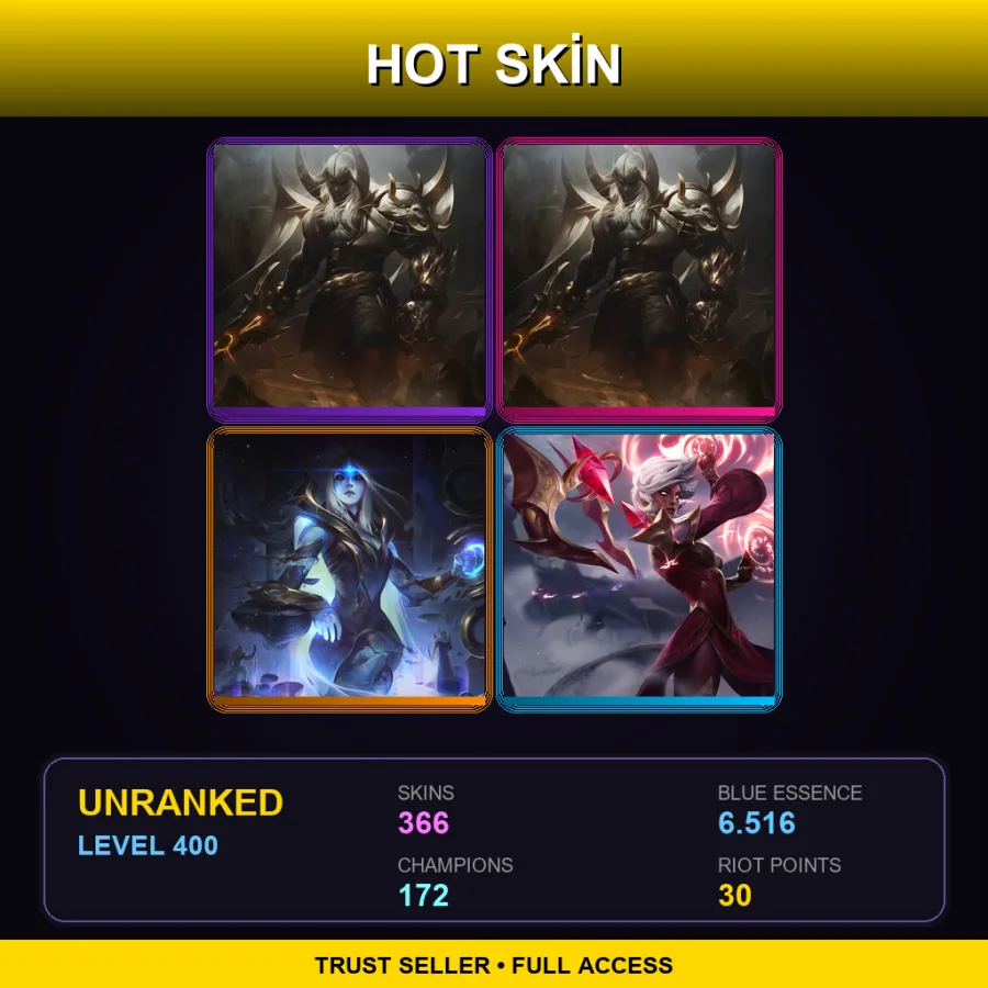 BR | Lv400 | Unranked | 366 Skin | 172 Champ