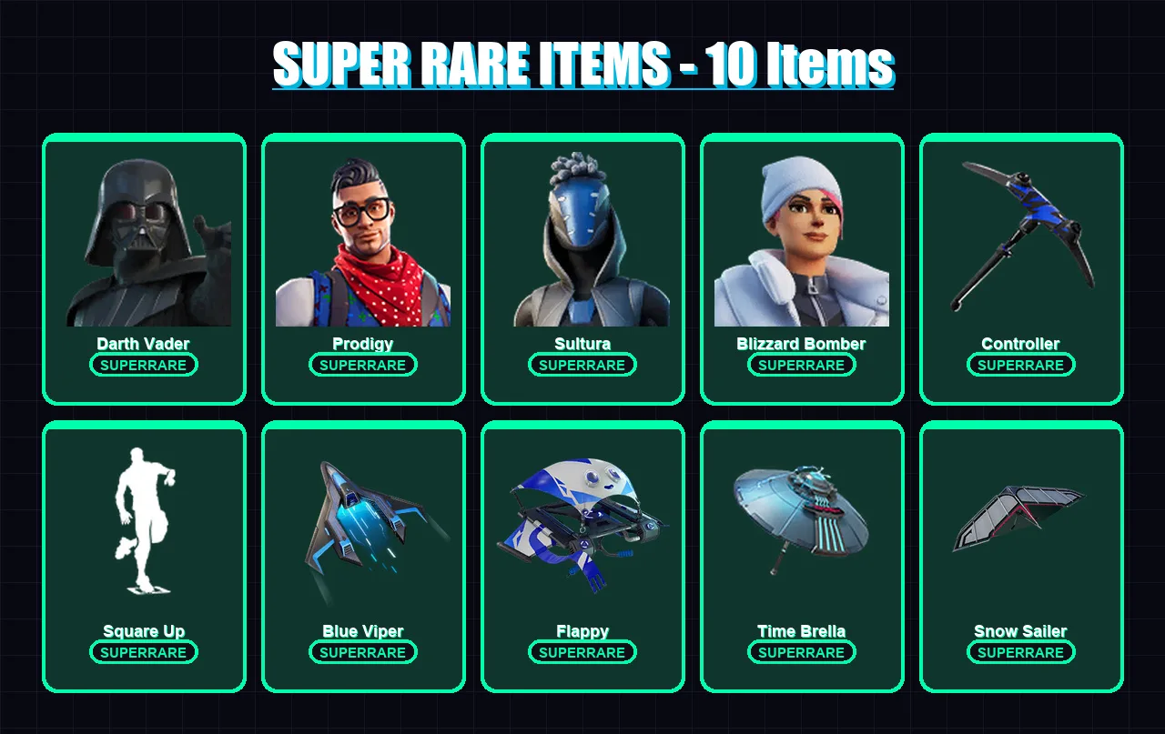 [PC/XBOX] | Darth Vader | Prodigy | Sultura | Blizzard Bomber | The Foundation | 109 skin | 154 pickaxe | 109 emote | 139 glider | Lv2082
