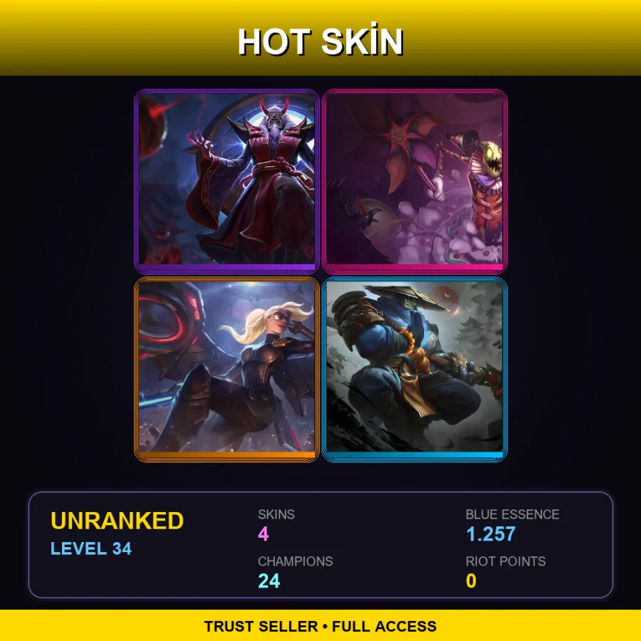 EUW | Lv34 | Unranked | 4 Skin | 24 Champ — Blood Moon Zilean