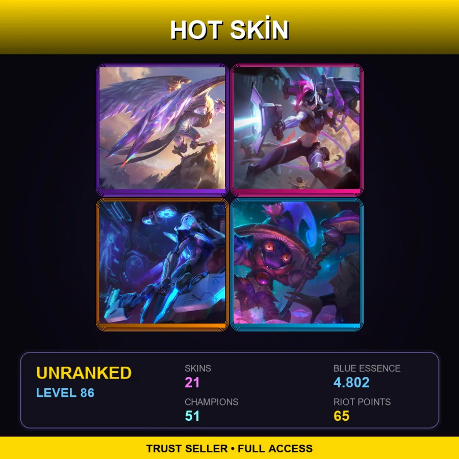 TR | Lv86 | Unranked | 21 Skin | 51 Champ