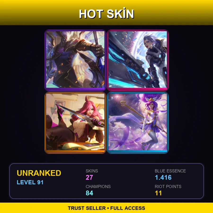 SG | Lv91 | Unranked | 27 Skin | 84 Champ