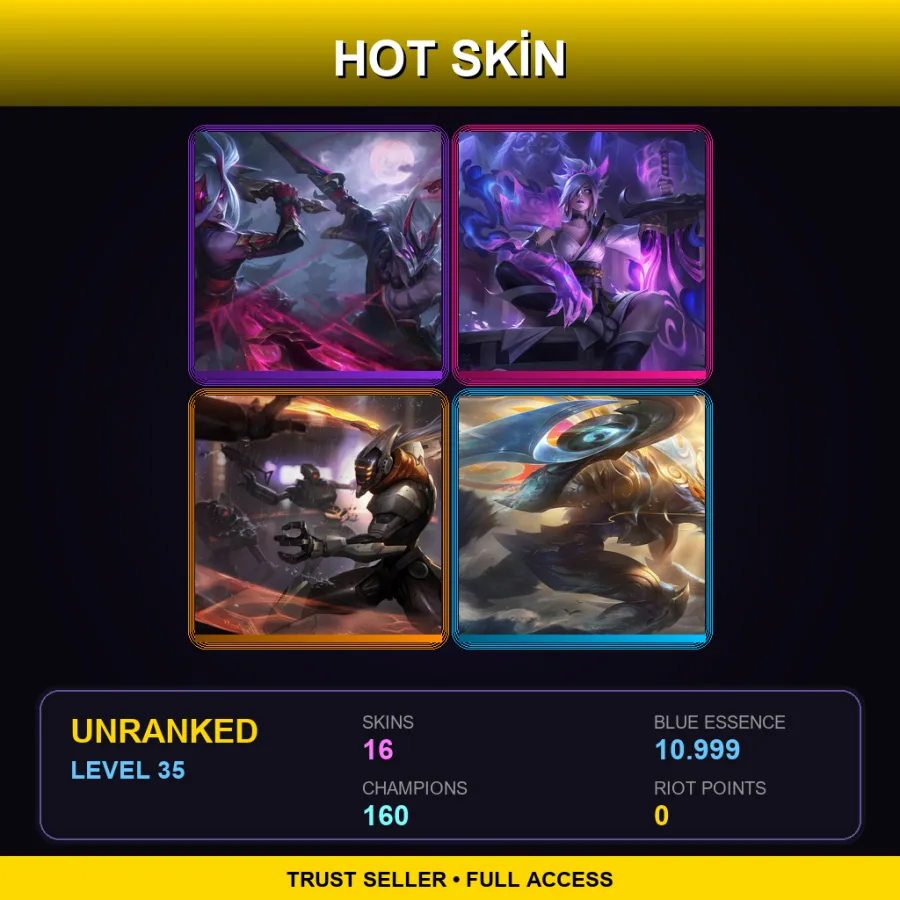 VN | Lv35 | Unranked | 16 Skin | 160 Champ