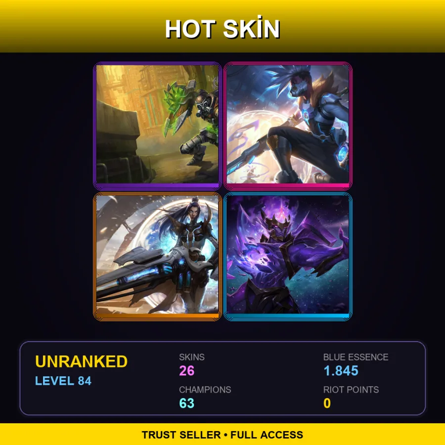 LAS | Lv84 | Unranked | 26 Skin | 63 Champ — Drx Akali