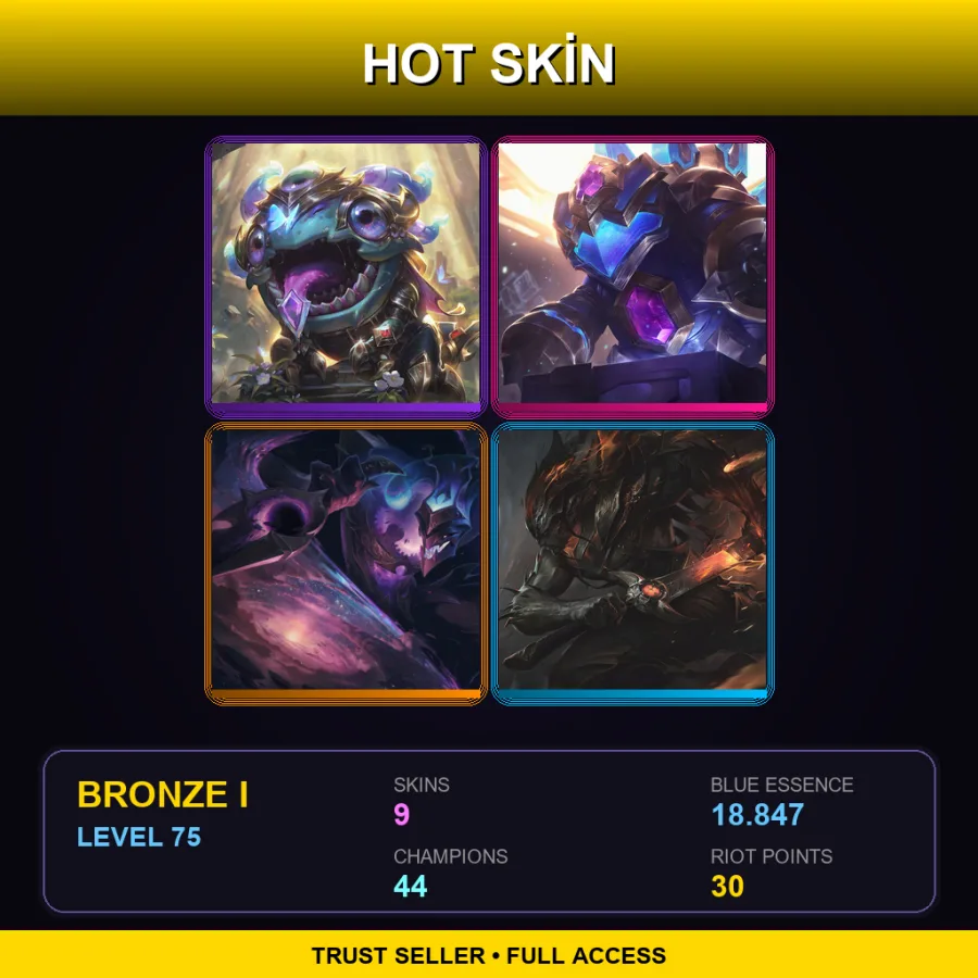 LAN | Lv75 | Bronze I | 9 Skin | 44 Champ