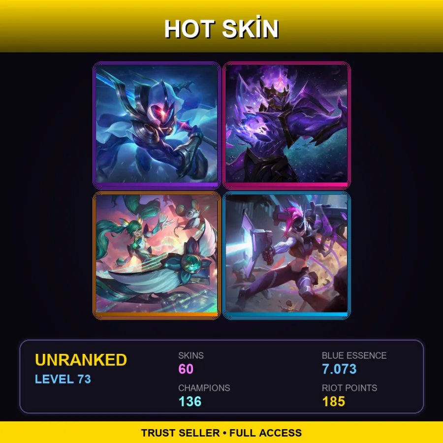 BR | Lv73 | Unranked | 60 Skin | 136 Champ