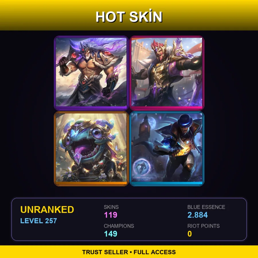 VN | Lv257 | Unranked | 119 Skin | 149 Champ — Dunkmaster Ivern