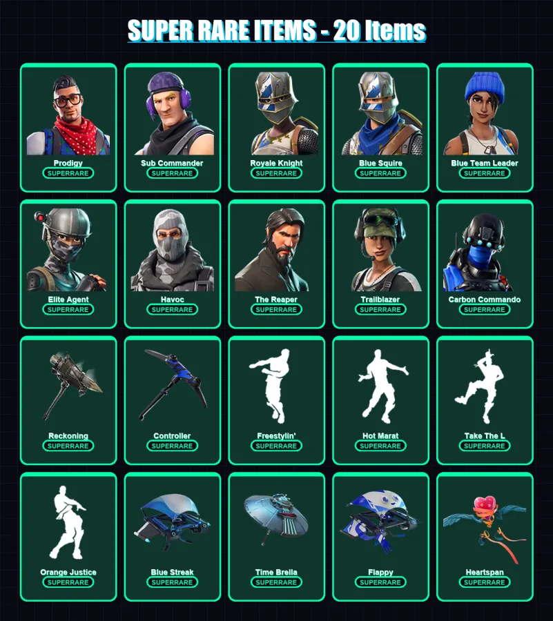 [PC/XBOX] | Prodigy | Sub Commander | Royale Knight | Blue Squire | Blue Team Leader | 108 skin | 60 pickaxe | 91 emote | 62 glider | Lv787 — Fortnite account