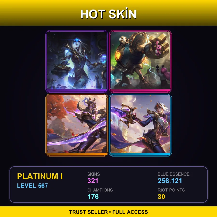 SG | Cosmic Queen Ashe | Victorious Blitzcrank | Victorious Master Yi | Victorious Fiora | 321 Skin | 176 Champ | Platinum I | Lv567
