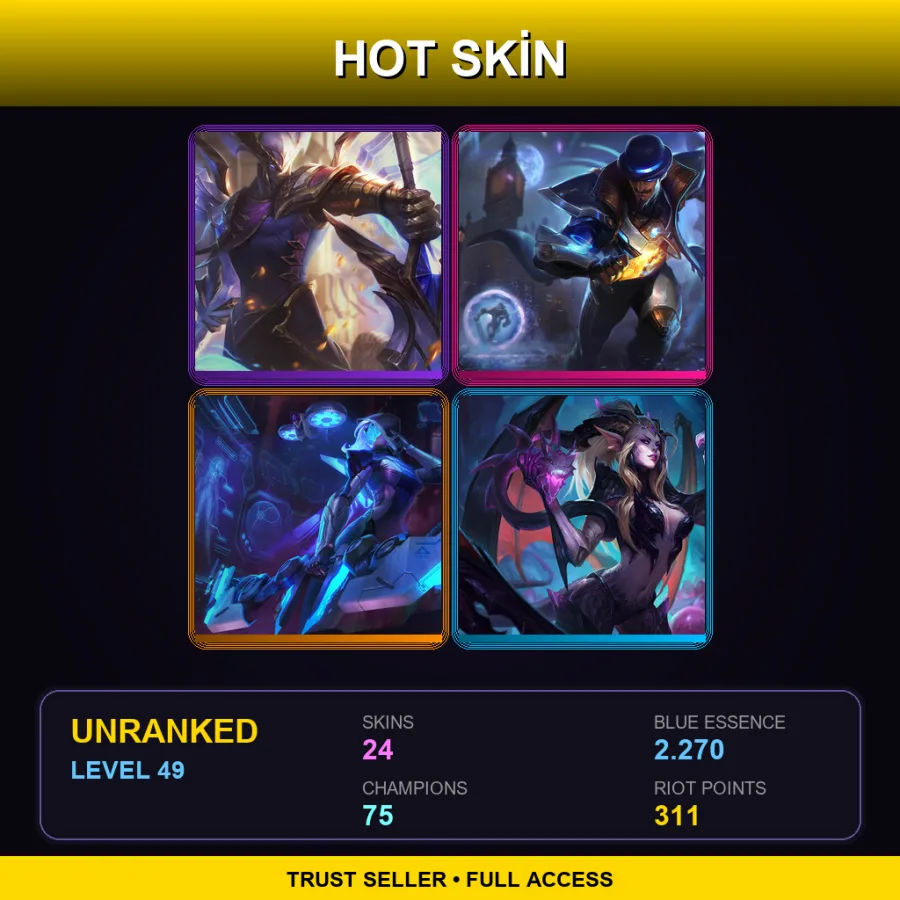 NA | Lv49 | Unranked | 24 Skin | 75 Champ