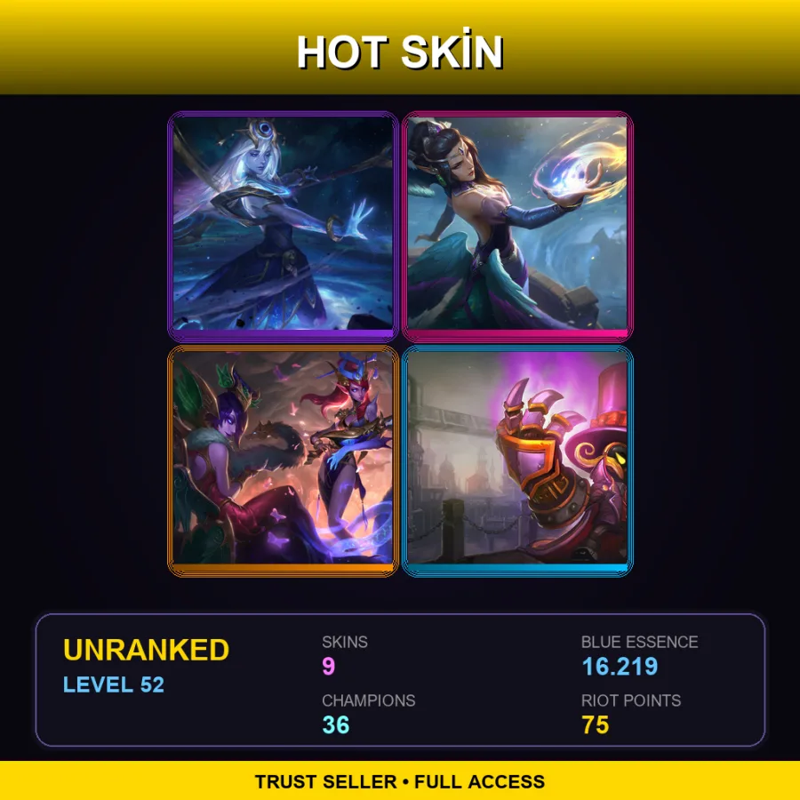 LAS | Lv52 | Unranked | 9 Skin | 36 Champ