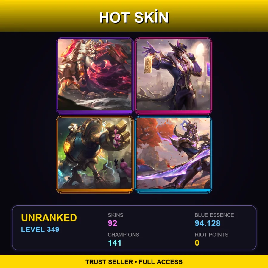 LAN | Lv349 | Unranked | 92 Skin | 141 Champ — Battle Principal Yuumi
