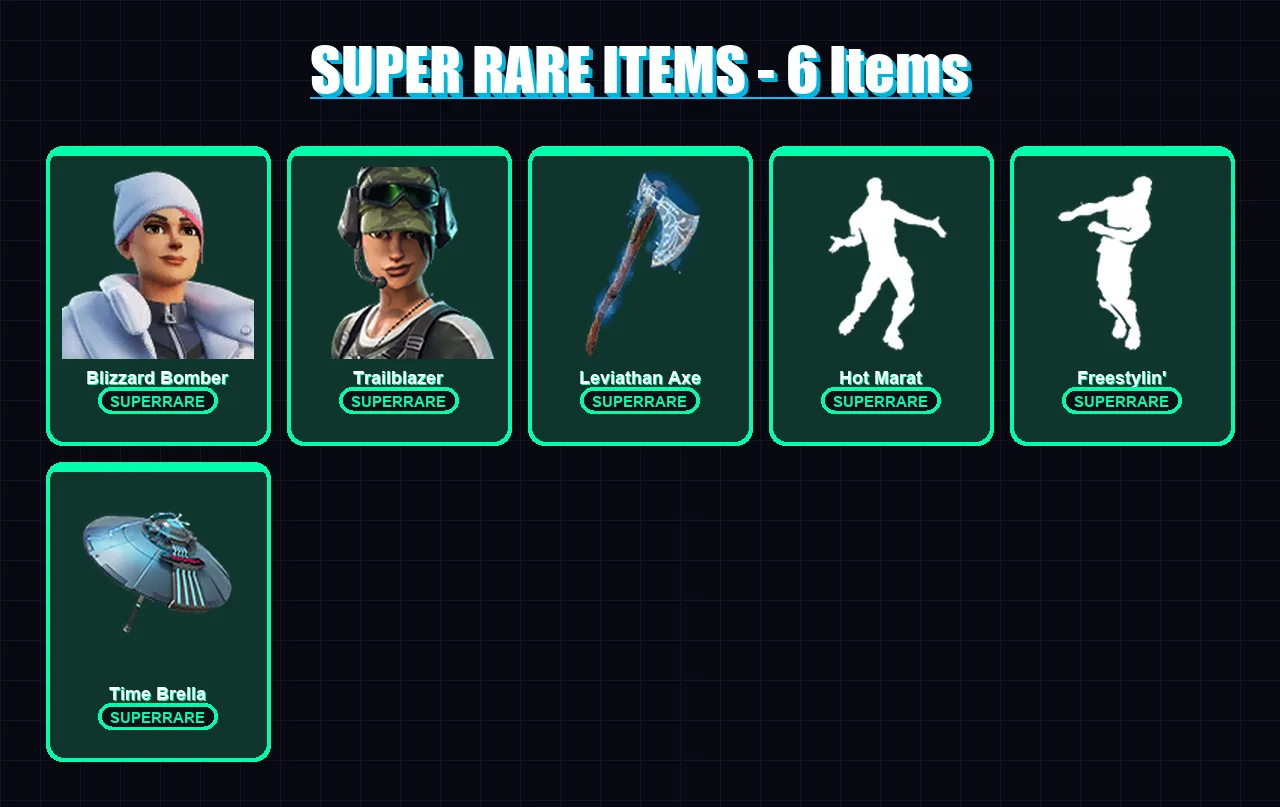 [PC] | Blizzard Bomber | Trailblazer | Joey | Drift | Kymera | 67 skin | 76 pickaxe | 99 emote | 68 glider | Lv1207