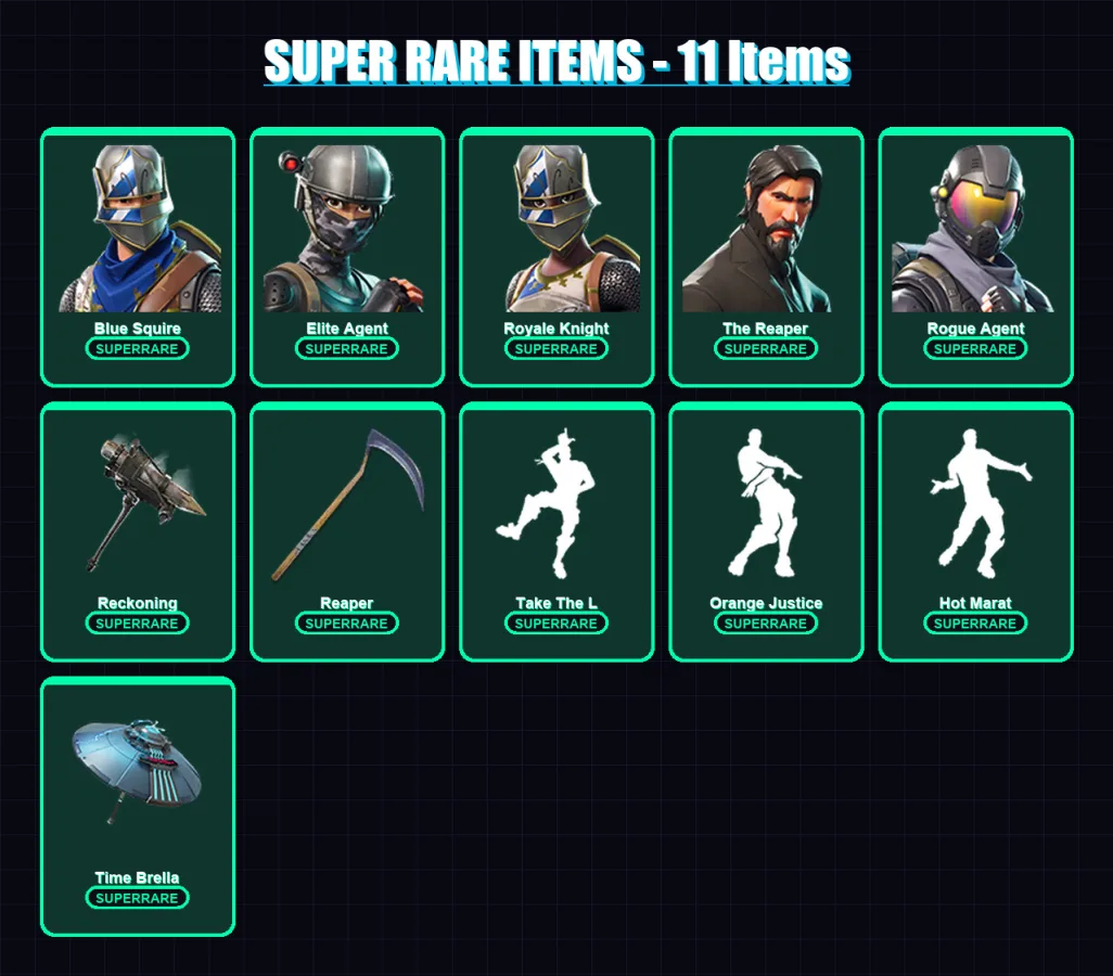 [PC/PSN] | Blue Squire | Elite Agent | Royale Knight | The Reaper | Rogue Agent | 161 skin | 174 pickaxe | 150 emote | 138 glider | Lv2411