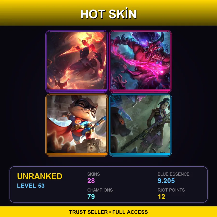 EUW | Lv53 | Unranked | 28 Skin | 79 Champ — LoL account