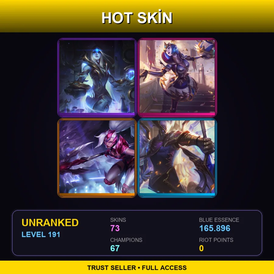 VN | Lv191 | Unranked | 73 Skin | 67 Champ