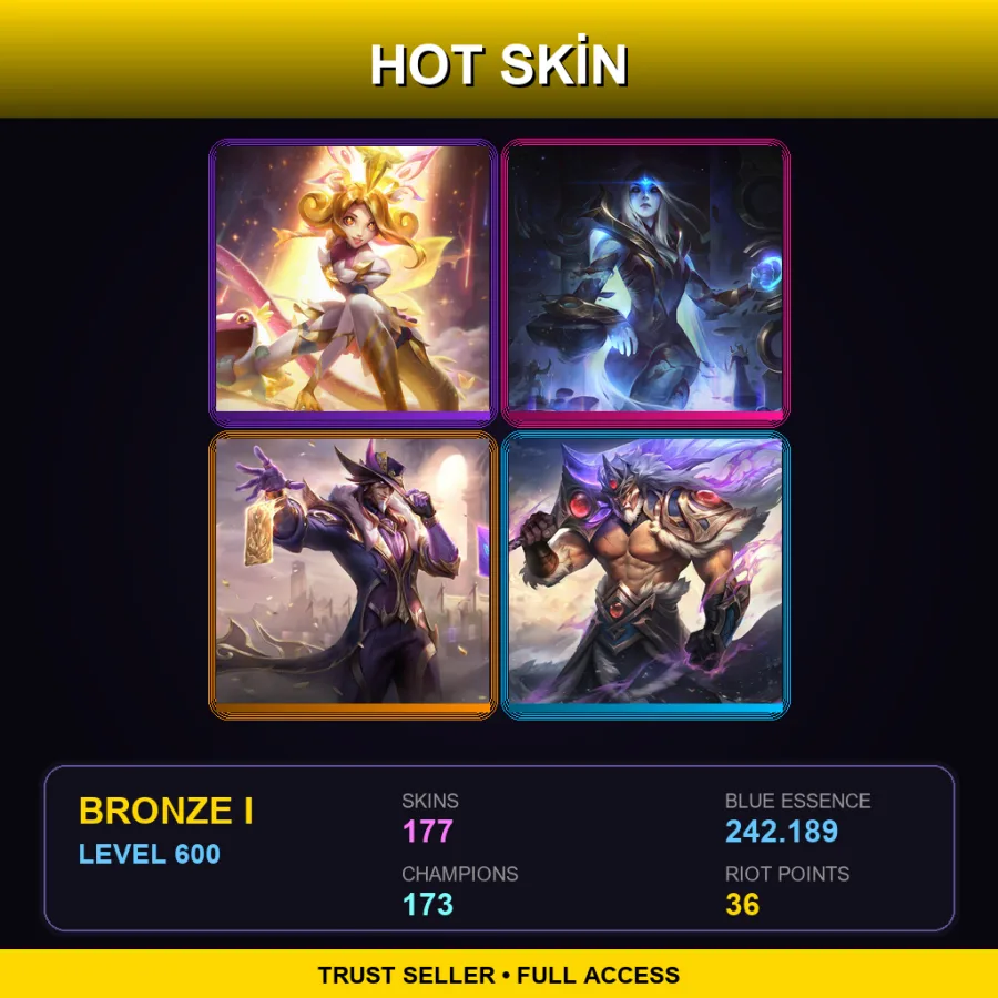 NA | Lv600 | Bronze I | 177 Skin | 173 Champ