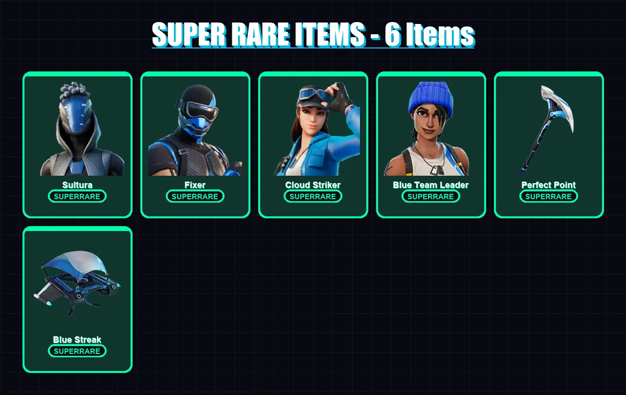 [PS4/PS5/XBOX/PC] | Sultura | Fixer | Cloud Striker | Blue Team Leader | Subzero Cryptic | 6 skin | 15 pickaxe | 11 emote | 15 glider | Lv343