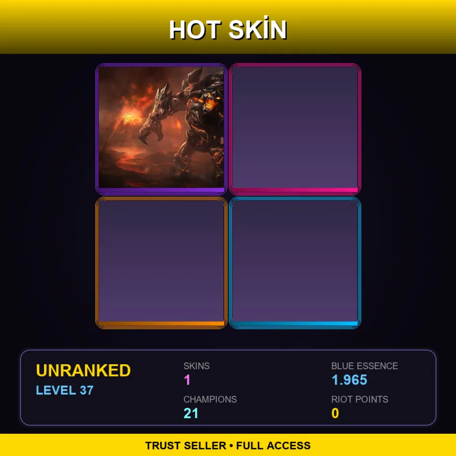 LAS | Lv37 | Unranked | 1 Skin | 21 Champ — LoL account