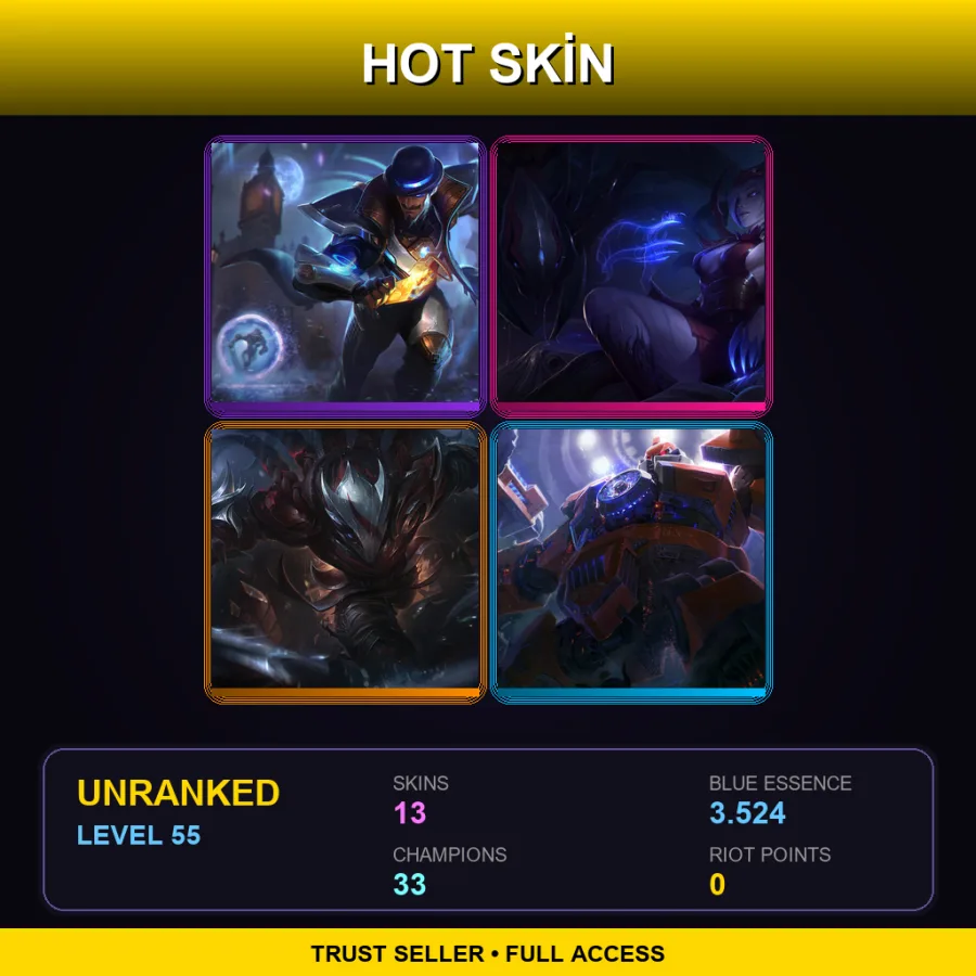 LAN | Lv55 | Unranked | 13 Skin | 33 Champ — Pumpkinhead Fiddlesticks
