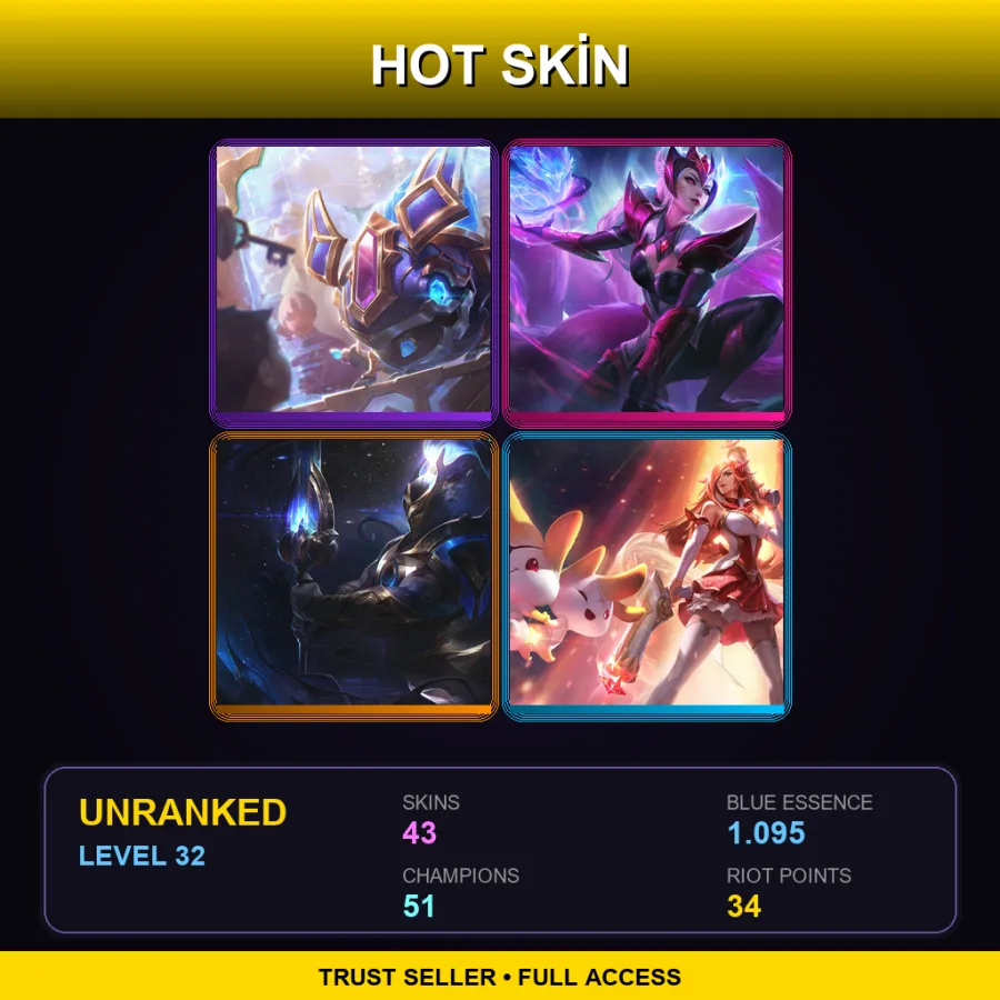 LAN | Lv32 | Unranked | 43 Skin | 51 Champ