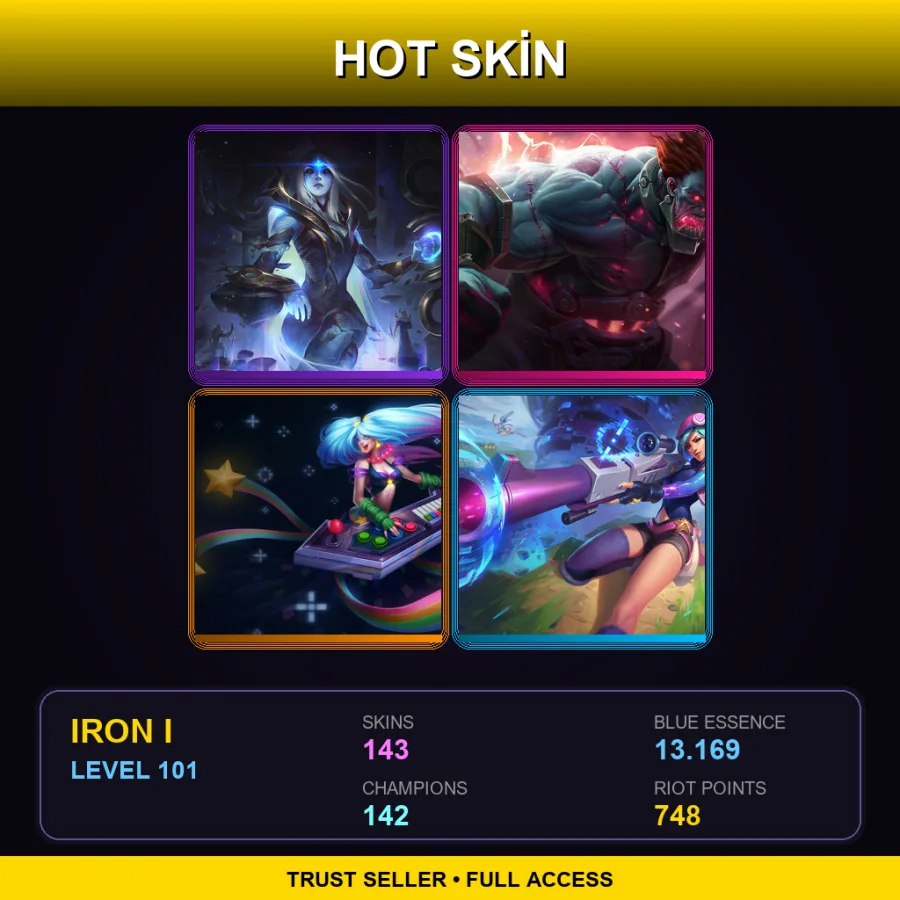 EUW | Lv101 | Iron I | 143 Skin | 142 Champ