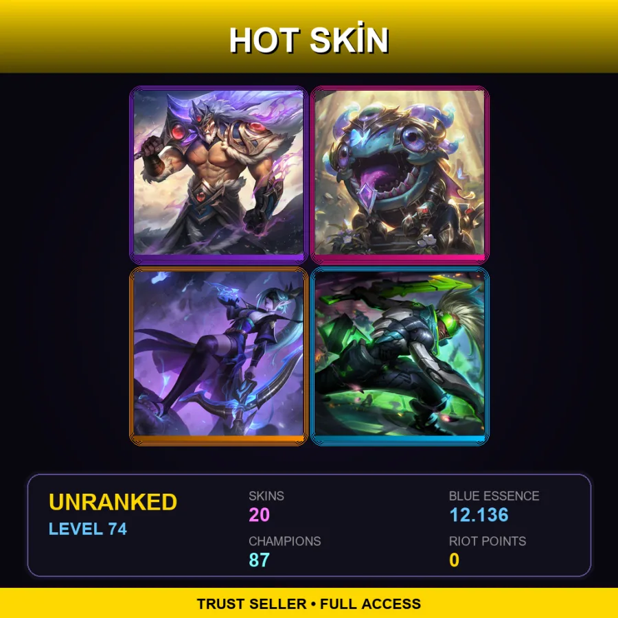 LAN | Lv74 | Unranked | 20 Skin | 87 Champ — Empyrean Zed