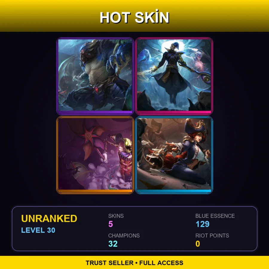 EUNE | Lv30 | Unranked | 5 Skin | 32 Champ