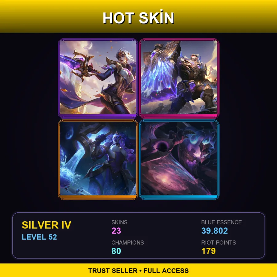 NA | Lv52 | Silver IV | 23 Skin | 80 Champ