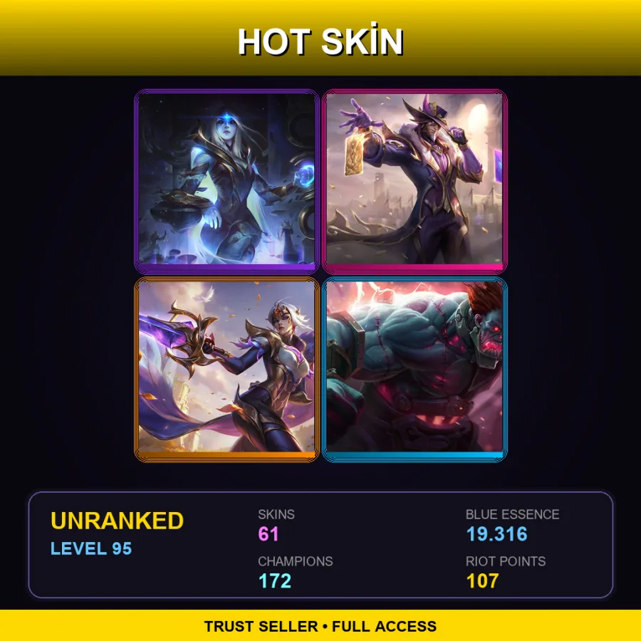 SG | Lv95 | Unranked | 61 Skin | 172 Champ — Skt T1 Jax