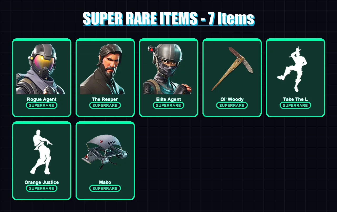 [PC/XBOX/PSN] | Rogue Agent | The Reaper | Elite Agent | Ruin | Luxe | 45 skin | 34 pickaxe | 53 emote | 35 glider | Lv486 — Fortnite account