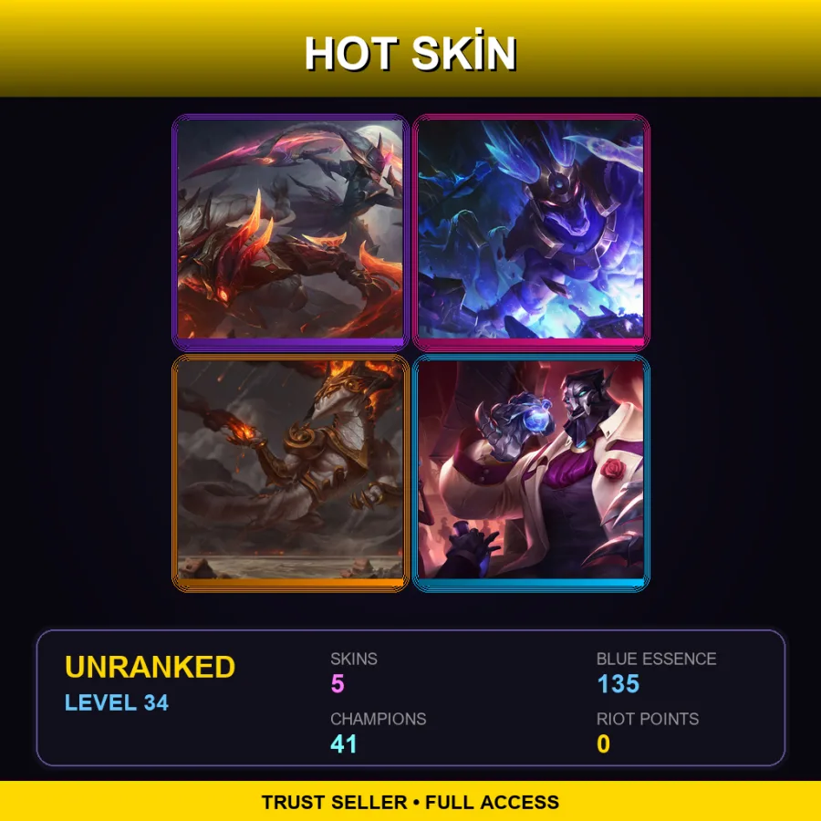 LAS | Lv34 | Unranked | 5 Skin | 41 Champ