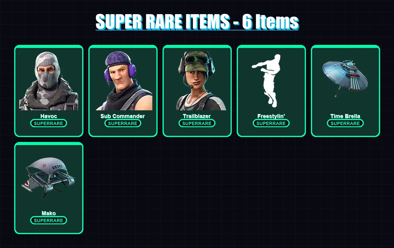 [PC/XBOX/PSN] | Havoc | Sub Commander | Trailblazer | Felina | Nyanja | 13 skin | 55 pickaxe | 53 emote | 59 glider | Lv1711