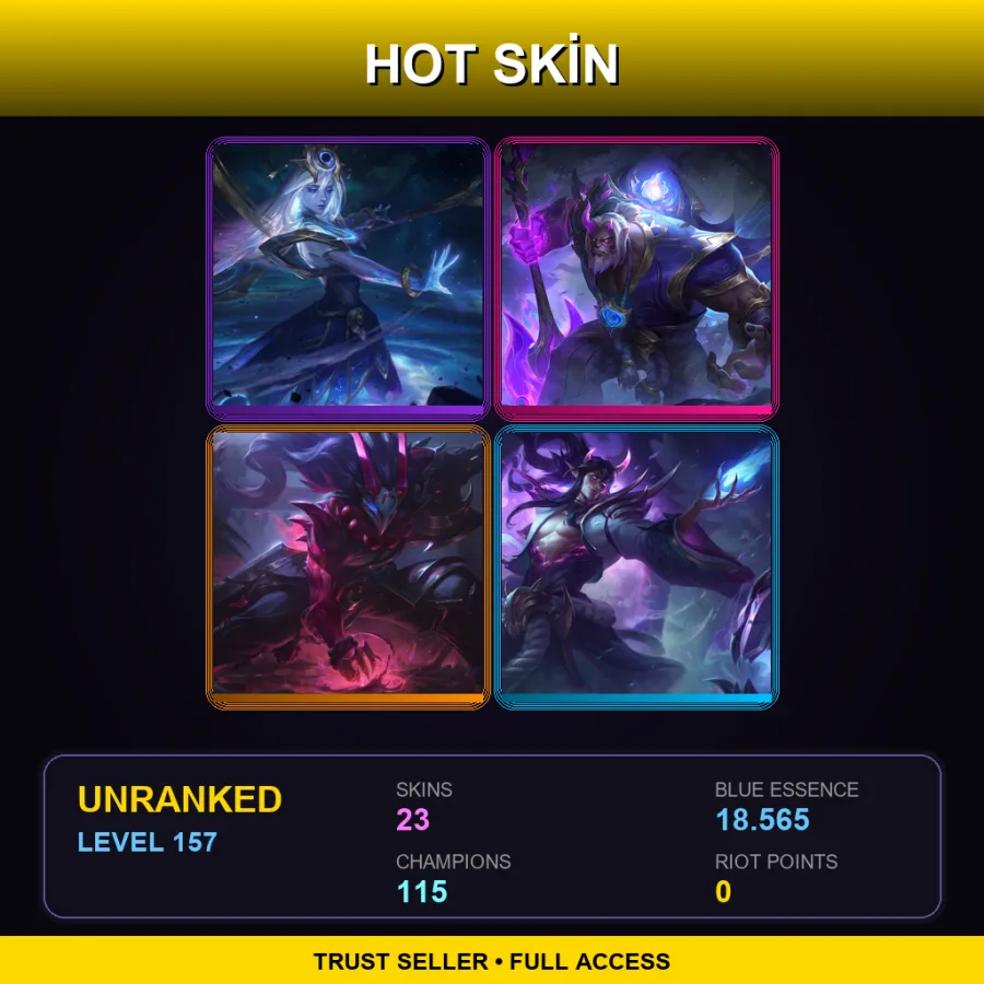 LAN | Lv157 | Unranked | 23 Skin | 115 Champ — Winterblessed Senna