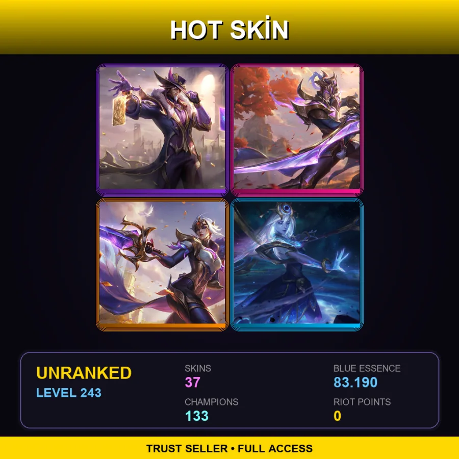 TR | Lv243 | Unranked | 37 Skin | 133 Champ