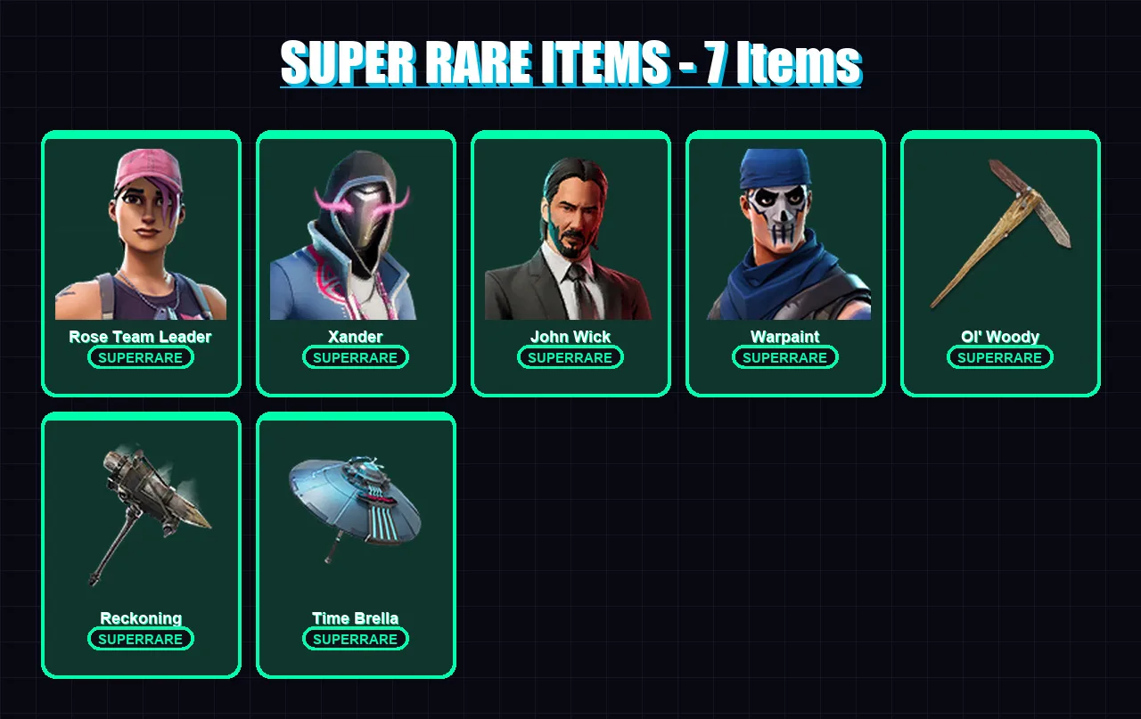 [PC/XBOX/PSN] | Rose Team Leader | Xander | John Wick | Warpaint | Enforcer | 138 skin | 119 pickaxe | 123 emote | 107 glider | Lv1769 — Fortnite account