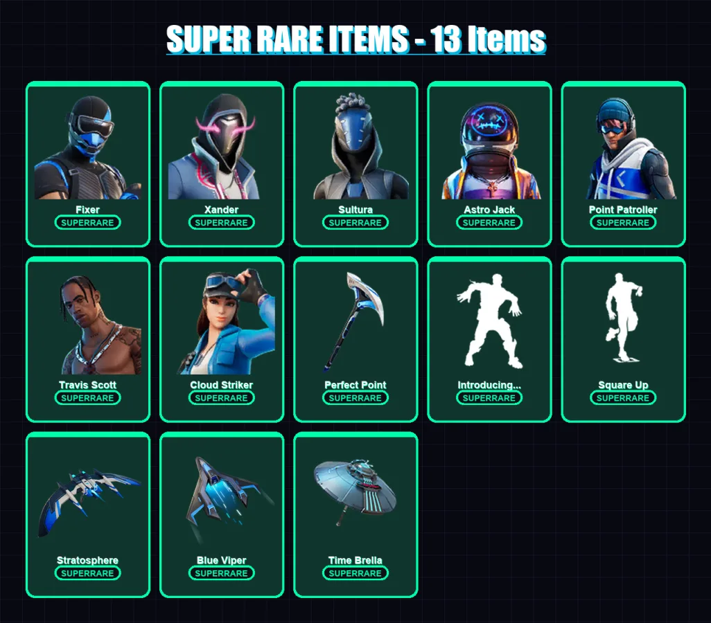 [PS4/PS5/XBOX/PC] | Fixer | Xander | Sultura | Astro Jack | Point Patroller | 30 skin | 45 pickaxe | 35 emote | 48 glider | Lv546