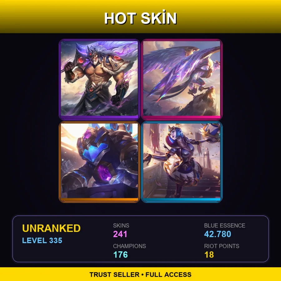 SG | Lv335 | Unranked | 241 Skin | 176 Champ