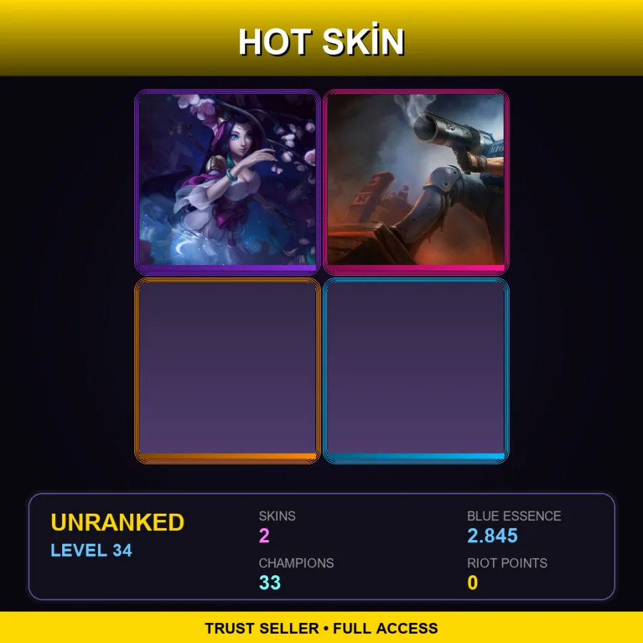 EUNE | Splendid Staff Nami | Riot Graves | 2 Skin | 33 Champ | Lv34
