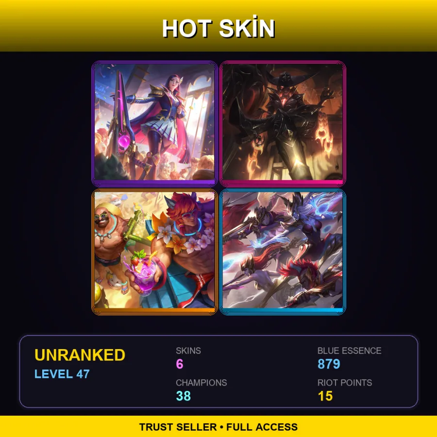 TR | Lv47 | Unranked | 6 Skin | 38 Champ