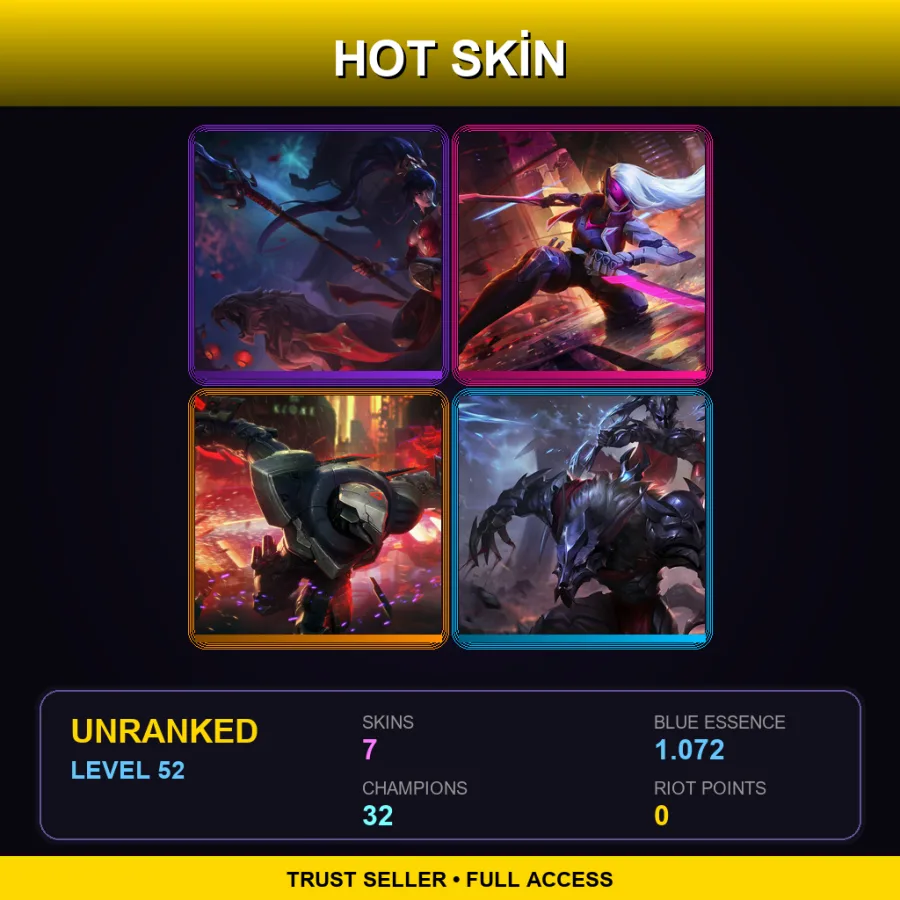 EUNE | Lv52 | Unranked | 7 Skin | 32 Champ