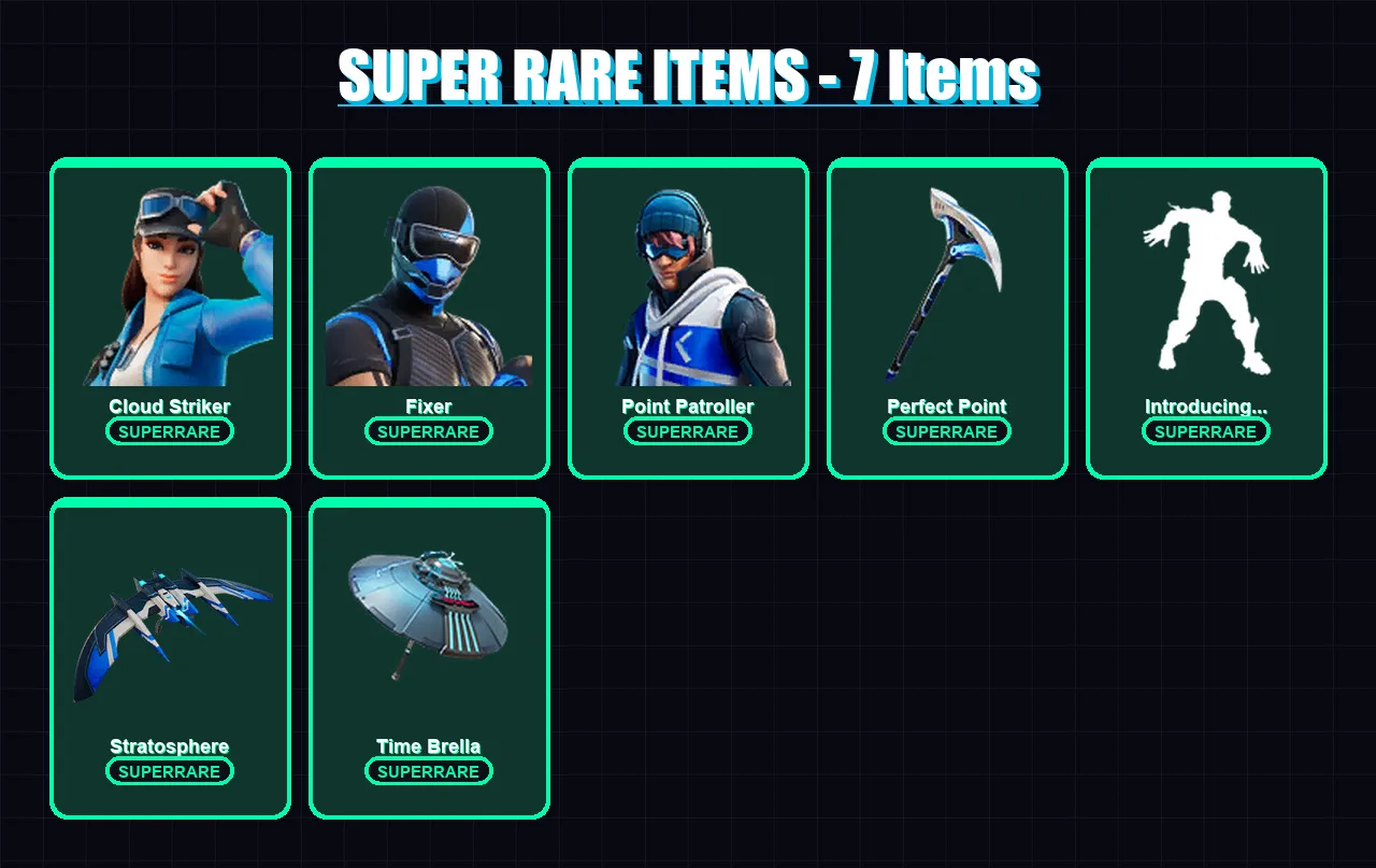 [PC/XBOX] | Cloud Striker | Fixer | Point Patroller | Rox | Sentinel | 40 skin | 60 pickaxe | 76 emote | 56 glider | Lv1090