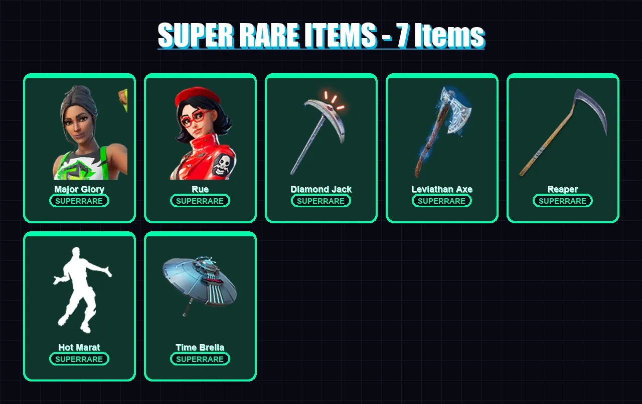[PS4/PS5/XBOX/PC] | Major Glory | Rue | Joey | The Scientist | Torin | 171 skin | 234 pickaxe | 144 emote | 174 glider | Lv3210
