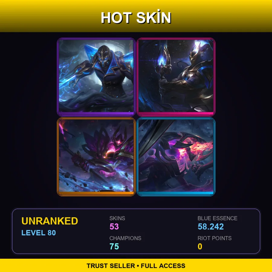 VN | Lv80 | Unranked | 53 Skin | 75 Champ