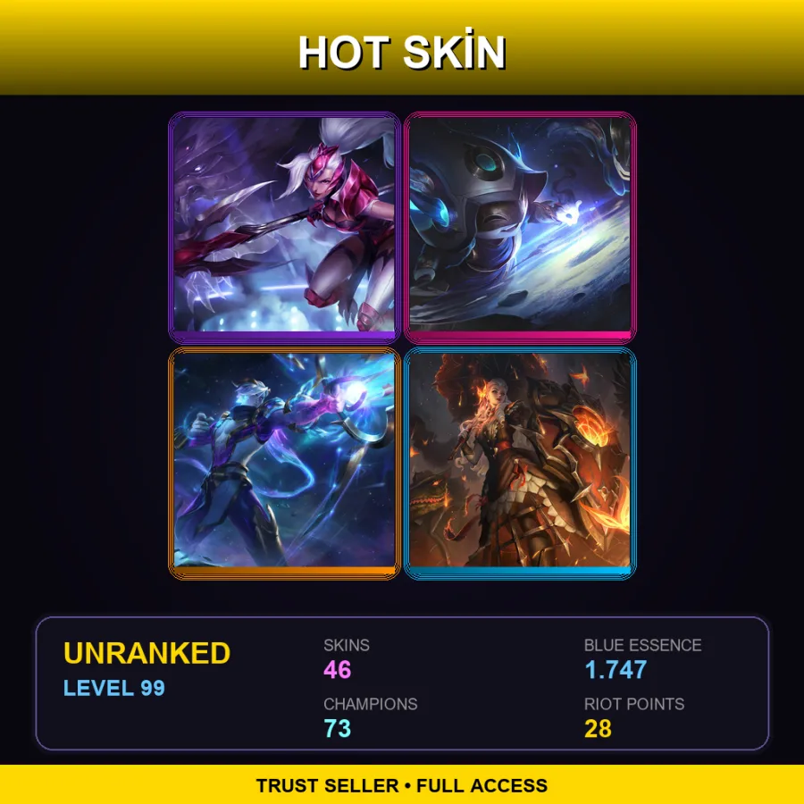 EUNE | Lv99 | Unranked | 46 Skin | 73 Champ — LoL account