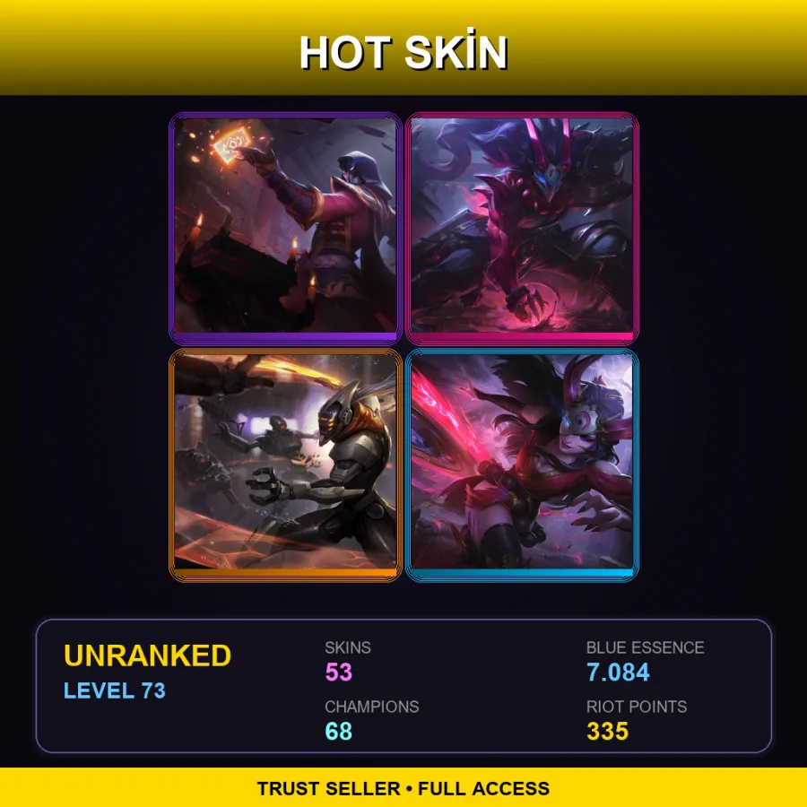 EUNE | Blood Moon Twisted Fate | Blood Moon Tryndamere | PROJECT: Yi | Blood Moon Sivir | 53 Skin | 68 Champ | Lv73